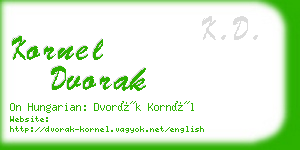 kornel dvorak business card